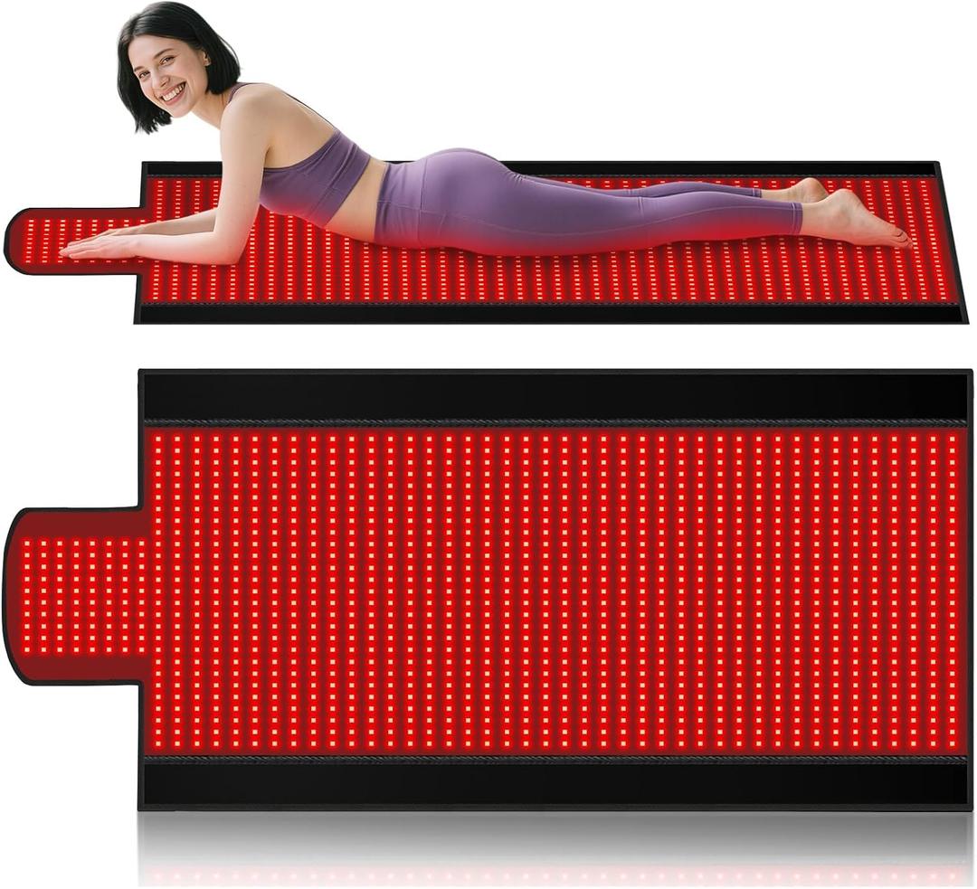 Full Body Red Light Therapy Mat, 2in1 LEDs (660nm& 850nm) Red Light Therapy Blanket, Premium Material, Adjustable Timer & Intensity