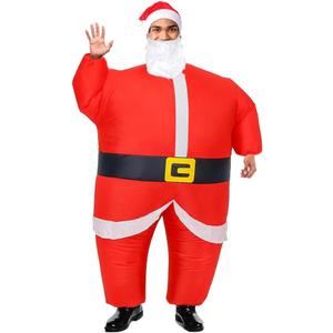 MXoSUM Inflatable Christmas Elf Snowman Costume for Adult Funny Blow Up Santa Claus Gingerbread Man Costume