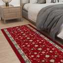 Ottomanson Bedroom Area Rug 31" x 5' – Machine Washable Soft Non-Slip Rug