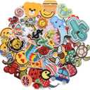 Harsgs 60pcs Random Assorted Styles Embroidered Patches, Bright Vivid Colors, Sew On/Iron On Patch Applique for Clothes, Dress, Hat, Jeans, DIY Accessories