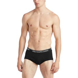 POLO RALPH LAUREN Classic Fit w/ Wicking 4-Pack Briefs, Black, XL