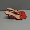 LAICIGO Womens Square Open Toe Flip Flops Stiletto Heels Strappy Thong Slide on Slingback Mules Sandals (8, Red)