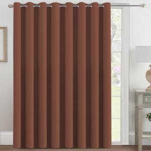 H.VERSAILTEX Blackout Patio Curtains 100 x 108 Inches for Sliding Door Extral Wide Blackout Curtain Panels Thermal Insulated Room Divider - Grommet Top, 9' Tall by 8.5' Wide - Washed Spice