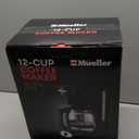 Mueller 12-Cup Drip Coffee Maker - Borosilicate Carafe, Auto-Off, Reusable Filter, Anti-Drip, Keep-Warm Function, Clear Water Level Window Coffee Machine, Kitchen Essentials & Accessories (Black)