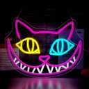 Cat Neon Sign for Wall Decor Dimmable Cartoon Neon Light for Men LED Light Up Sign Suitable for Living Room Clothing Store Man Cave Birthday Gift Size 13.7 * 10.3In(P069)