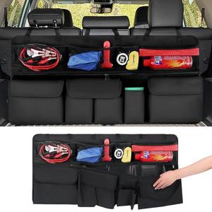 VAKEEN Car Trunk Organizer, Upgraded Version Expand Space Hanging Trunk Organizer with Adjustable Straps, Collapsible Waterproof Suv Trunk Organizers, Sturdy Space Saver Frees for SUV, Truck