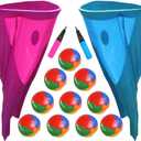 Granny Pants Yard Game, Granny Pants Outdoor Game - Oversized Giant Pants with Bouncy Balls & Pump, Backyard Parties, Field Day Fun for Adults(2pcs,Red+Blue)