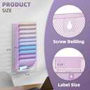 Marbrasse Wall File Holder 11-Tier Hanging Wall File Organizer, for Papers, Files Clipboard & Magazine Organizer, Wall Mount File Holder Great for Office Home (Purple)