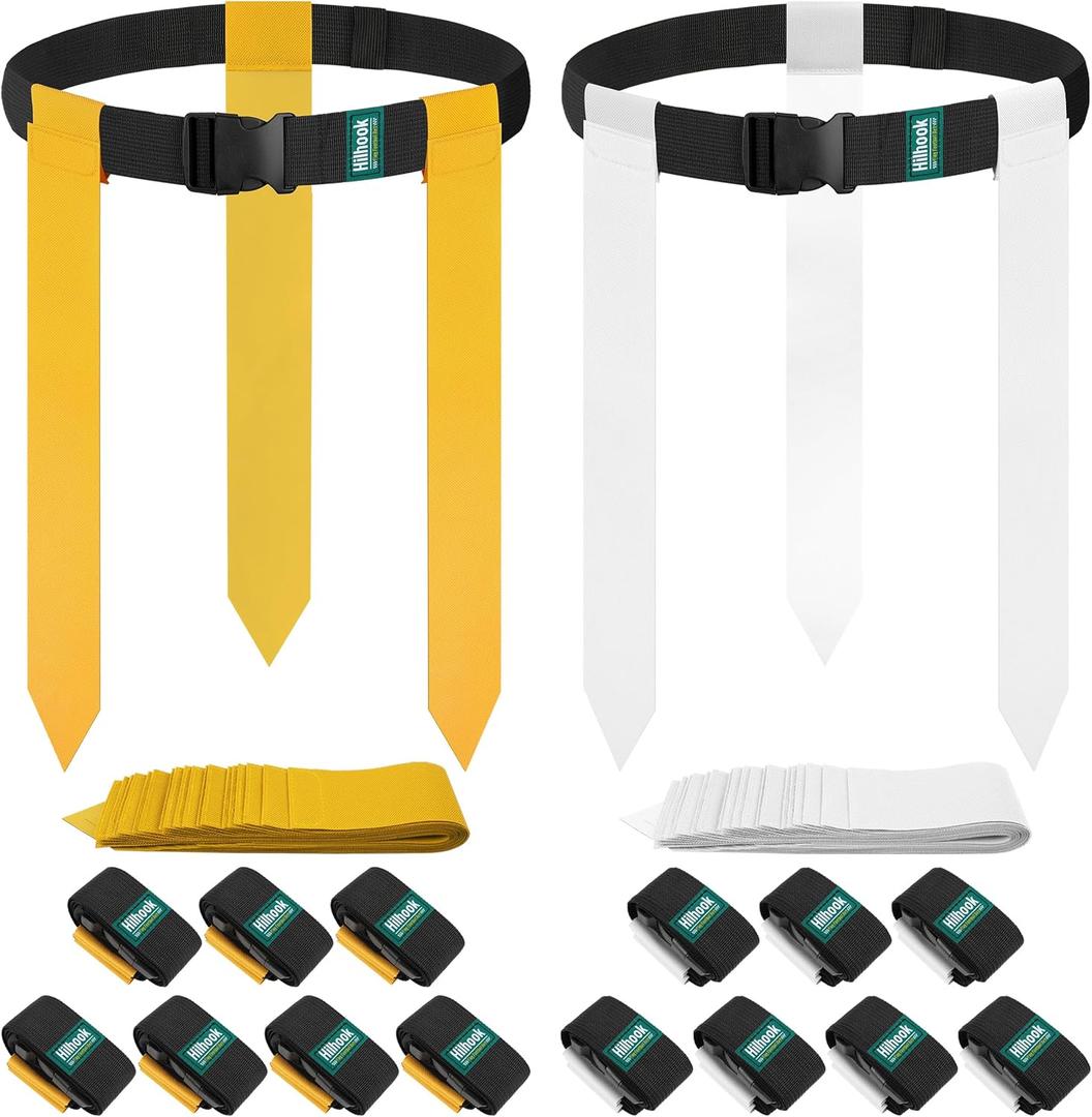 Flag Football Belts, 14 Player Flag Football Set with 42 Flags for Kids Youth and Adults Training Equipment