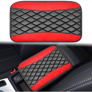 Car Center Console Cushion Pad, Universal Leather Waterproof Armrest Seat Box Cover Protector, Comfortable Auto Armrest Cover Protector Fit for car (Red) Car Center Console Cushion Pad, Universal Leather Waterproof Armrest Seat Box Cover Protector, Comfortable Auto Armrest Cover Protector Fit for car (Red)