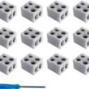 12 Pack Led Strip Light Connectors 8mm 2 Pin Solderless White 12V LED Tape Light Connectors to Wire for 5V 24v Single Color LED Strip Lights Included Screwdriver 2-Pin 8mm (12pack)