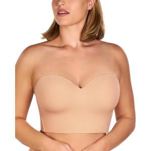 HSIA Longline Strapless Bra for Women, Anti-Slip Support Corset for Large Bust Convertible Bustier Bandeau for Big Breasts, Nude, 34DDD