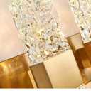Gold Bathroom Vanity Lights Fixtures Over Mirror LED Crystal Modern 3 Light Brushed Stainless Steel Wall Mount Light for Bathroom Lighting Fixtures 3000K 30Watts Warm Light