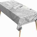 70x140 Inch Vintage Rectangle Tablecloth Black White Newspaper Table Cloth Lightweight Washable Table Cover for Dining Home Farmhouse Coffee Shop Decor (Color 2)