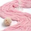 6 Pack 10FT Pink Cheesecloth Table Runner 120 Inch Long Gauze Rustic Boho Spring Cheese Cloth Table Runner Sheer Fabric Decorations for Holiday Party Wedding Banquet Bridal Baby Shower Dcor