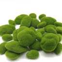 TIHOOD 30 PCS 3 Size Artificial Moss Rocks Decorative, Green Moss Balls,Moss Stones, Green Moss Covered Stones, Fake Moss Decor for Floral Arrangements, Fairy Gardens and Crafting