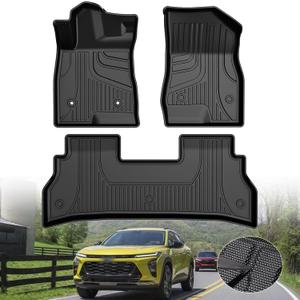 Original 2024 2025 2026 Trax Floor Mats for Chevrolet/Chevy Trax LS/1RS/LT/2RS/ACTIV Models - TTX LIGHTING Floor Liners Custom Fit 2025 2026 Chevy Trax 1st and 2rd Row Car Mats Interior Accessories