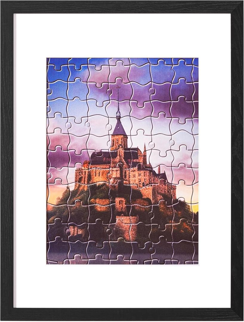 eletecpro 20x27 Picture Frame for Puzzles, Poster Frame for Decorating Living Room, Offices, or Gallery, Puzzle Frame Make Desirable for Puzzle & Art Lovers (Black)
