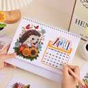 icceemee 2026 Calendar Desk Calendar DIY Diamond Painting Art with Animals theme Calendar, Monthly Flip Planner with To-Do List, Handmade Craft for Office & Home Decor Gift