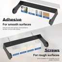 Paper Towel Holder Under Cabinet, Wall Mount, Stainless Steel, Adhesive Paper Towel Rack for Kitchen and Bathroom, Black