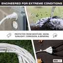 Iron Forge Cable 16 Gauge White Extension Cord Multi Outlet, 25 Ft - SJTW | 16/3 SJTW Cable, 3 Grounded Outlets, Lighted End, 3 Prong Plug, 13 Amp - For Landscaping, Holiday Lights, Appliances