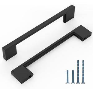 10 Pack 5 Inch(128mm) Kitchen Cabinet Handles Matte Black Cabinet Pulls Kitchen Cabinet Hardware Drawer Pulls for Cupboard Wardrobe