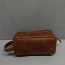 Leather Men's Travel Toiletry Bag, Travel Bathroom Bag Men's Shaving Kit Travel Kit Small Bags for Men Shaving Bag for Travel Accessories