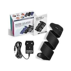 Heating Pad Wrap for Relief, Flexible Heated Pad for Ankle Leg Elbow Wrist and Forearm, Fast Heating Body Wrapping Belt with 4 Heating Levels and 3 Timing Settings, with Adapter-(45"x3.5",Black)