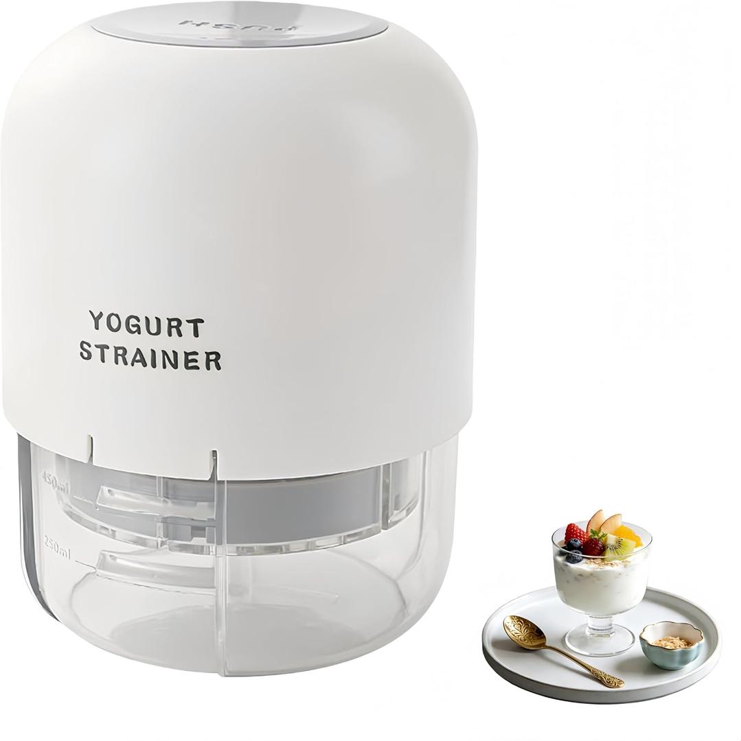 Greek Yogurt Strainer + Yogurt Strainer 4 Pressure Modes - BPA-Free Detachable Yogurt Press for Homemade Thick Yogurt & Cheese (White)