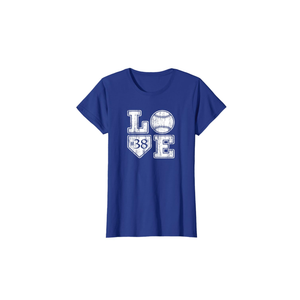 Womens LOVE Baseball Softball Mom Vintage Distressed Home Plate #38 T-Shirt, L
