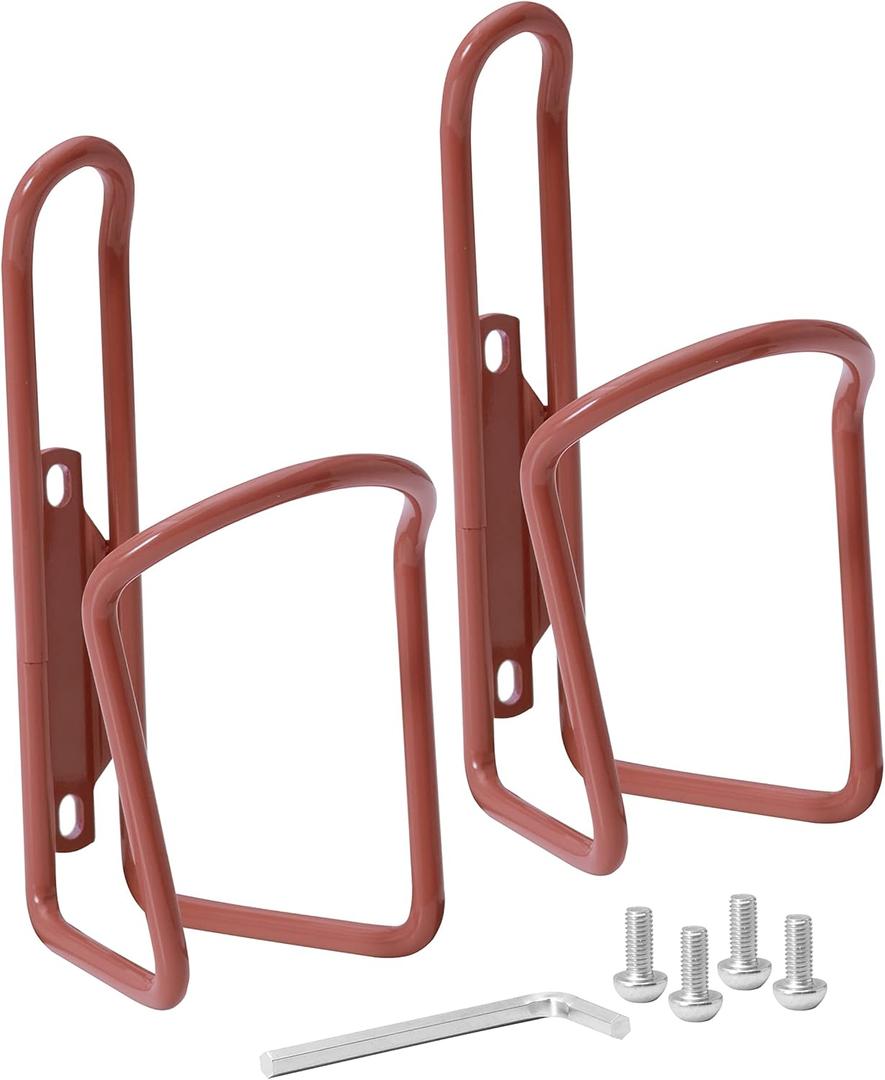 Aluminum Bike Water Bottle Cages  Great for MTB and Road Bicycles  2 Pack - Crimson
