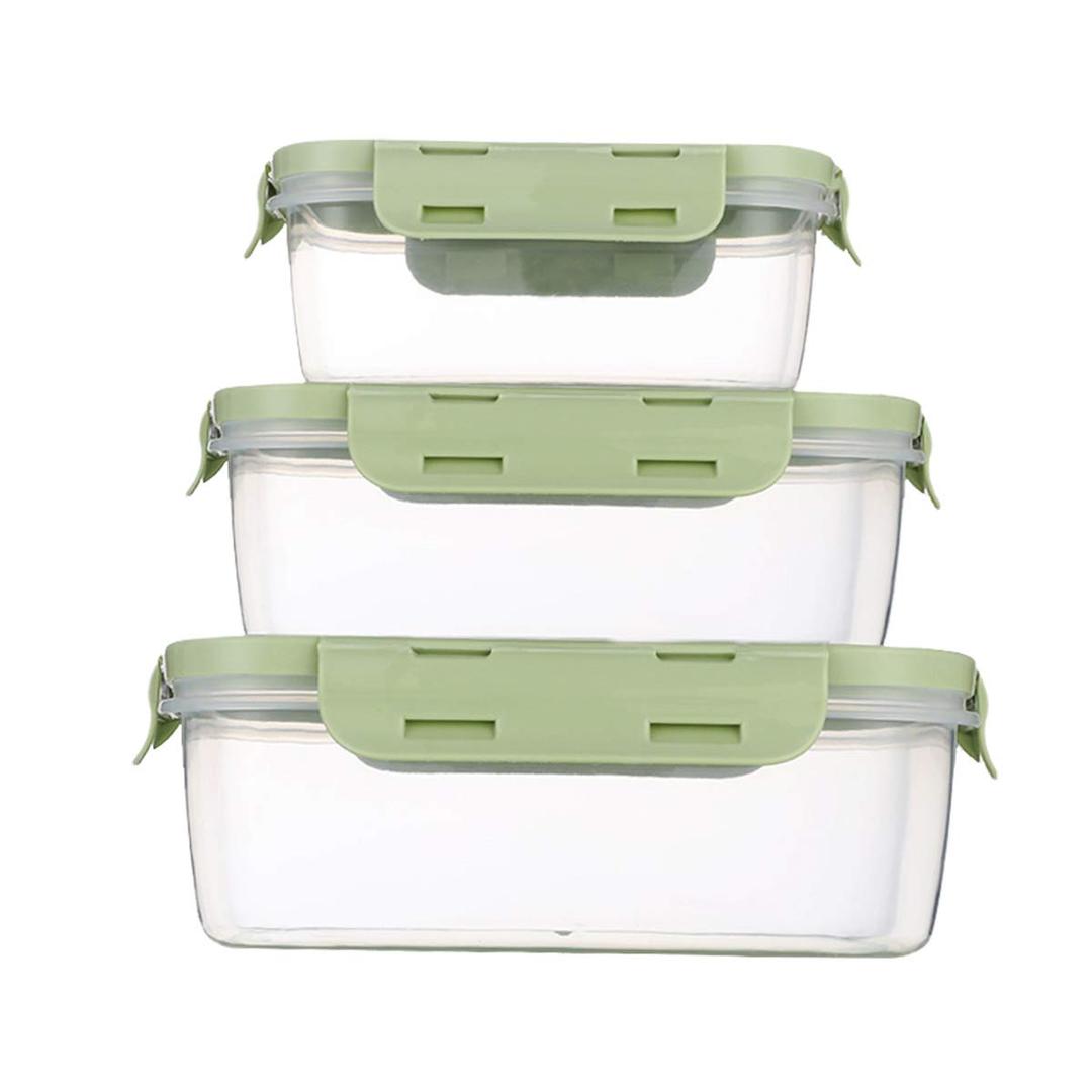 Food Containers Set with Lids Airtight - Plastic Lunch Bento Boxes - Meal Prep Containers, Microwave, Dishwasher, and Freezer Safe (Green)