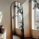 Delma Full Length Mirror, Large Floor Mirror for Wall, Bedroom, Bathroom, Living Room with Aluminium Frame (Stand, Arch 69x24, Black)