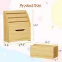 Lkeiyay Montessori Kids Bookshelf and Toy Storage Organizer (Natural), 27.56 inches x 13.78 inches x 34.33 inches
