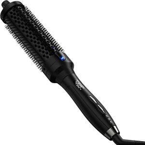K&K Blowout Boost Thermal Brush, 1 1/2 inch Heated Round Brush Curling Iron for Blowout Look, Dual Voltage, Ceramic Tourmaline, Ionic Technology, Multiple Temperature Settings