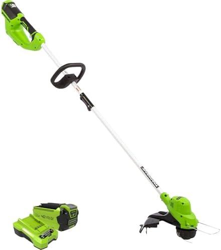 Greenworks 40 Volt Li-Ion Cordless String Trimmer, 15in. Cutting Width, 2.5Ah, Model# 2111802