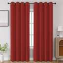 CUCRAF Red Blackout Curtains 108 inch Length 2 Panels Set, Room Darkening Drapes for Living Room Bedroom, Thermal Insulated Light Blocking Grommet Window Curtain (W52 x L108 Inch)