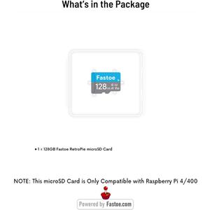 128GB Gaming microSD Card Preinstalled RetroPie with Games for Raspberry Pi 4/400