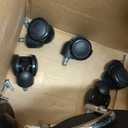 KKTONER PU Leather Modern Rolling Stool with Low Back Height Adjustable Work Salon Drafting Swivel Task Chair with Footrest (Black)