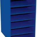 Pacon 001312 6-Shelf Organizer, 13-1/2-Inch x12-Inch x17-3/4-Inch, Blue