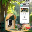 Bird Feeder with Camera, AI Recognition, Bird Bath, Solar Powered