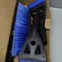 34" Extendable Ice Scrapers for Car Windshield 2-in-1 Snow Brush for Car Snow Scraper for Car Snow Scraper and Drush with Ergonomic Foam Grip for Cars, Trucks, SUVs with 360° Pivoting Brush Head Blue