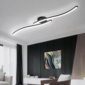 39.37Inch Linear Ceiling Light 6000K Black Modern Ceiling Light Fixture 28W Long Flush Mount Ceiling Lamp for Hallway, Kitchen, Bedroom, Dining Room