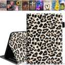 Case for Amazon Kindle Fire HD 10 & Fire HD 10 Plus Tablet (11th Generation, 2021 Release), Premium PU Leather Stand Cover with Smart Auto Wake, Leopard Print