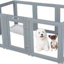 Clear Dog Play Pen - Easy Assemble Durable Plastic Acrylic Dog Playpen - Dog Playpen Indoor, Puppy Playpen, Cat Playpen, Small Animal Playpen, Dog Play Pen Indoors (Grey, 23.6" H, 10PCS)