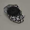 Threetols Leopard Print Wired Edge Ribbons 2.5" 10 Yards Natural Gray Decor Wrapping Ribbon Animal Print Burlap Fabric Craft Ribbon for Christmas Holiday DIY Craft Wreath Bow Decor