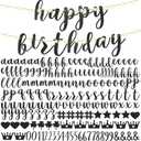 TaoBary 167 Pcs DIY Banner Kit Happy Birthday Glitter Banner Customizable Glitter Make Your Own Kit 162 Letters Symbols and Numbers 3 Rope for Birthday Halloween Wedding Christmas(Black)