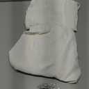 jinchan Linen Pinch Pleated Kitchen Curtains 36 Inch 2 Panels, Natural Linen Tier Curtains Back Tab Beige Farmhouse Cafe, Light Filtering Small Window Drapes for Bathroom Laundry Room Off White