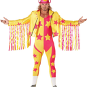 Morph Yellow Macho Man Randy Savage Costume, WWE Wrestler Outfit for Adults, Macho Man Dress-Up, Fun Party Attire, X-Large