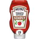Heinz Simply Tomato Ketchup with No Artificial Sweeteners, 19 oz Bottle (EXP 04/23/27)